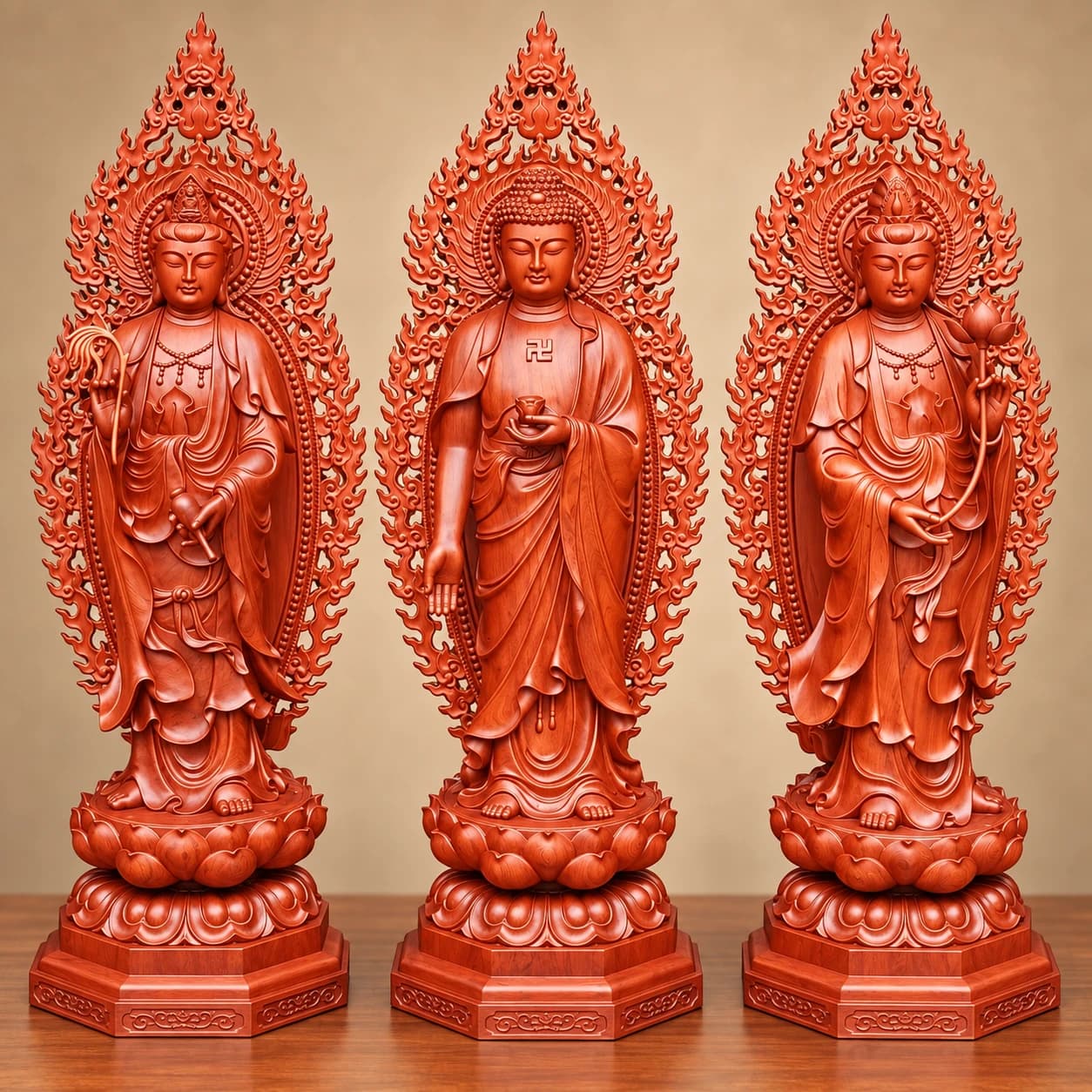Tây Phương Tam Thánh Dáng Đứng (Tiếp Dẫn)
