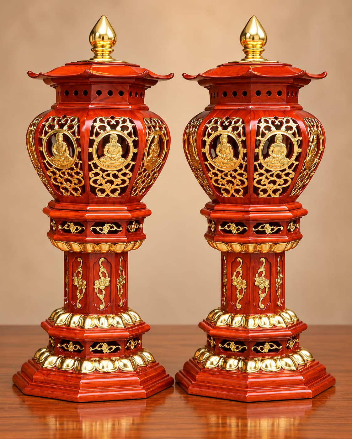 Trụ Đèn Gỗ Bàn Thờ