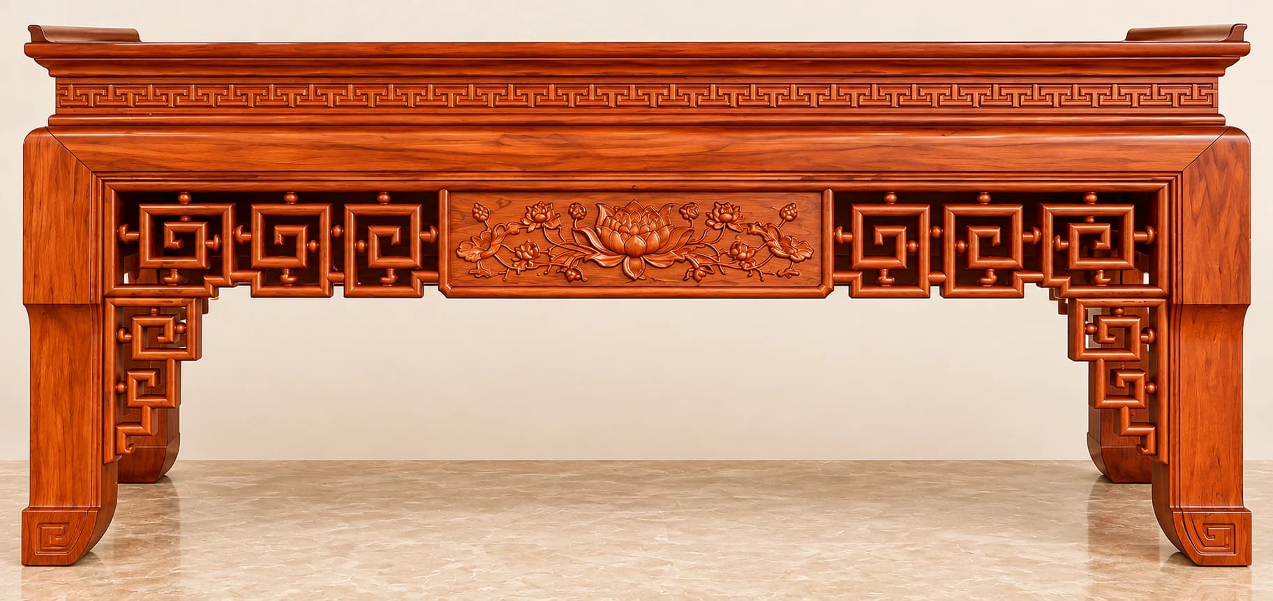 Bàn Thờ Gia Tiên Chạm Sen