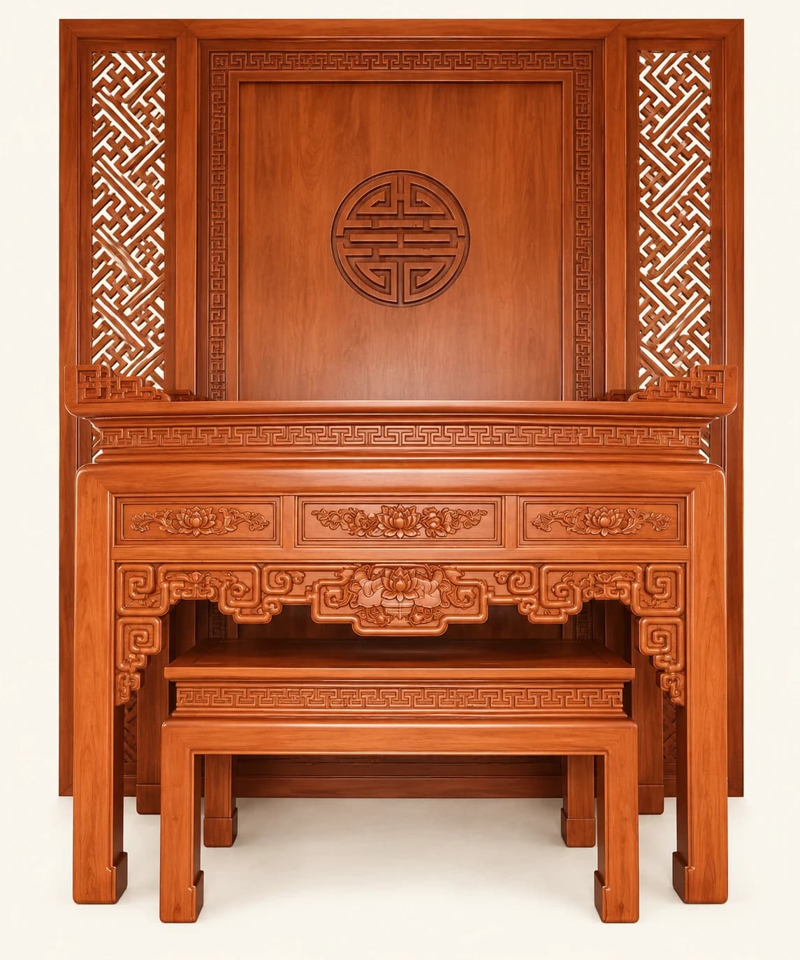 Bộ Bàn Thờ Gia Tiên Vách Chữ Thọ