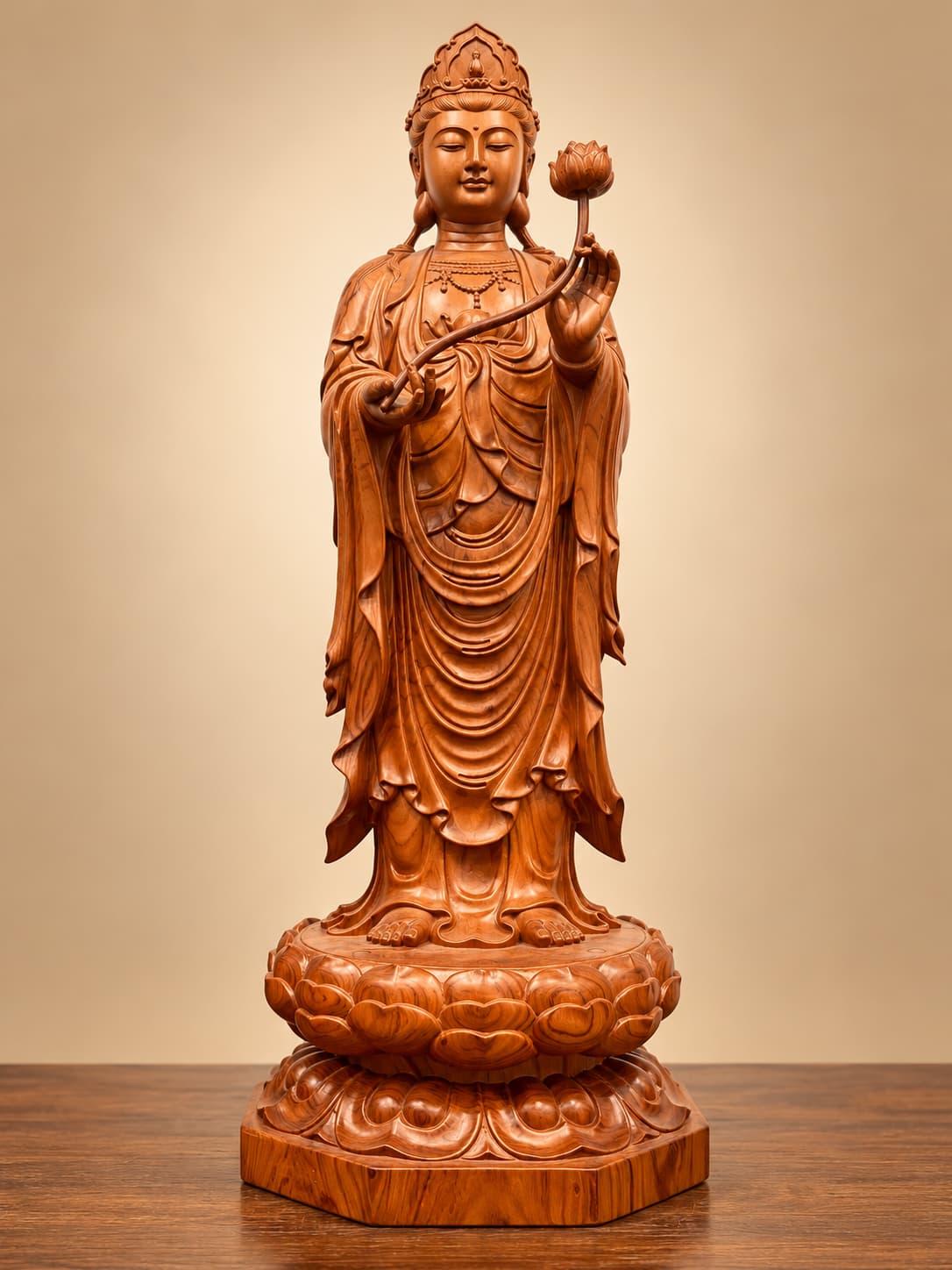 Tượng Quan Âm Bồ Tát Đứng Đài Sen