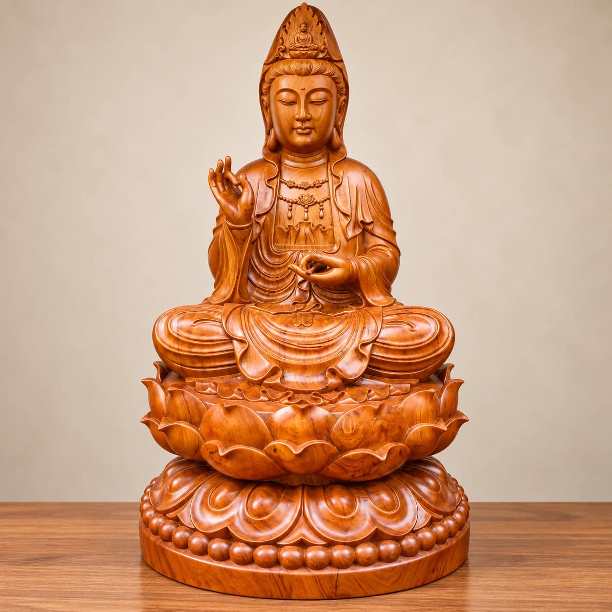 Tượng Quan Âm Bồ Tát Ngồi Đài Sen
